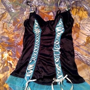 Silky laceup bustier